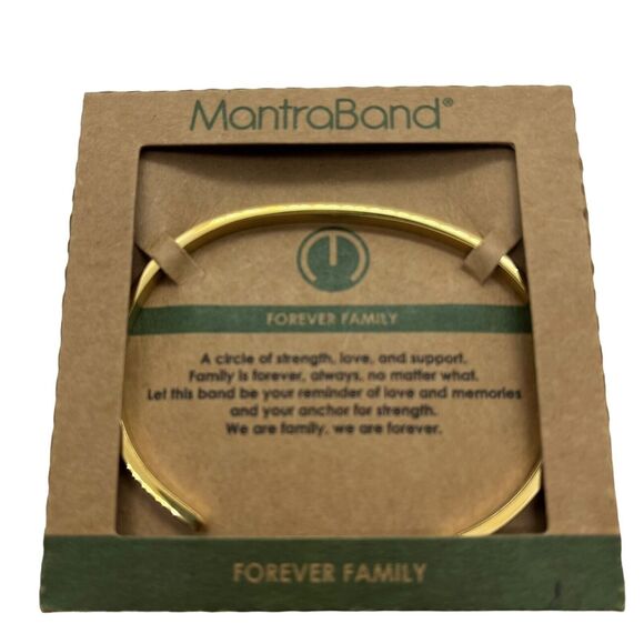 MantraBand Forever Family Bracelet Gold Plated Stainless Steel Hypoallergenic - Picture 9 of 16